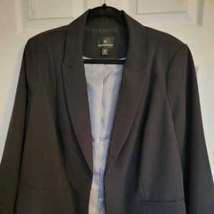 Plus Size No Button Blazer Black, Size 2X
